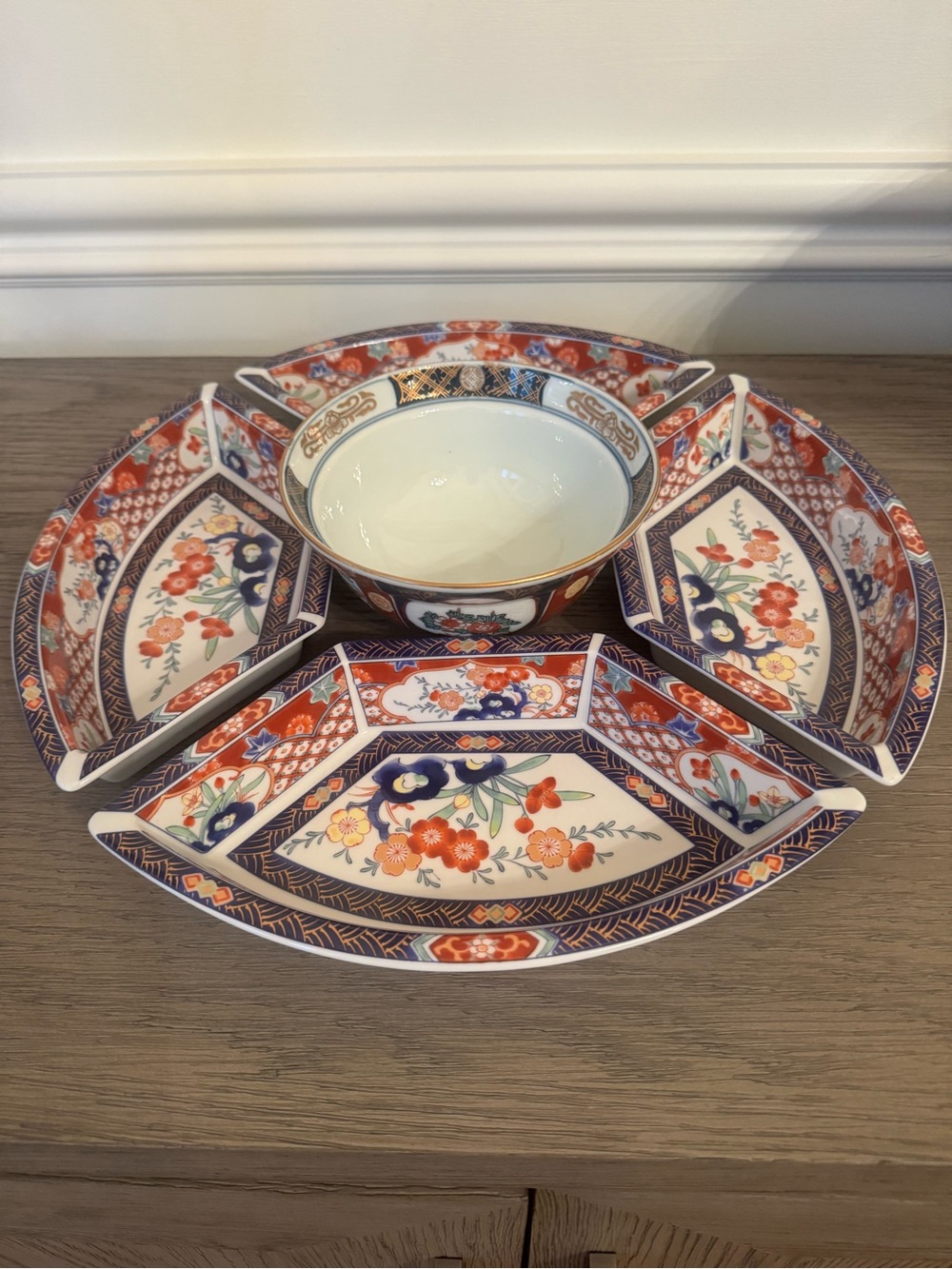 Vintage Japanese Imari Style Porcelain 6-Piece serving set